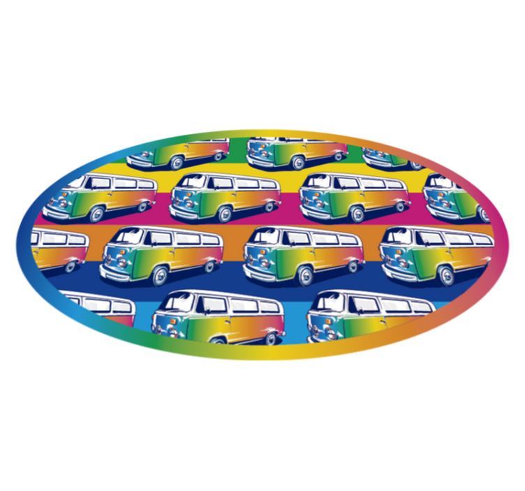 Retro Vehicle Parade kids vinyl rug - TenStickers