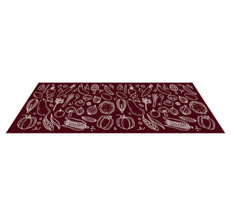 Vegetable Illustration kitchen vinyl rug - TenStickers