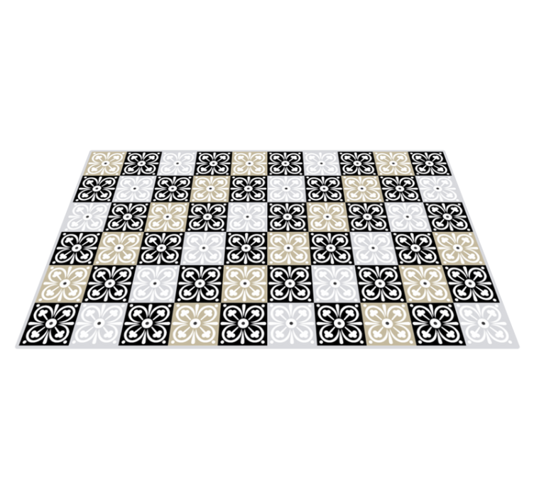Ornate Patterned Tiles kitchen vinyl rug - TenStickers