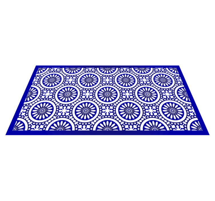 Circled Mandala Pattern mandala vinyl rug - TenStickers