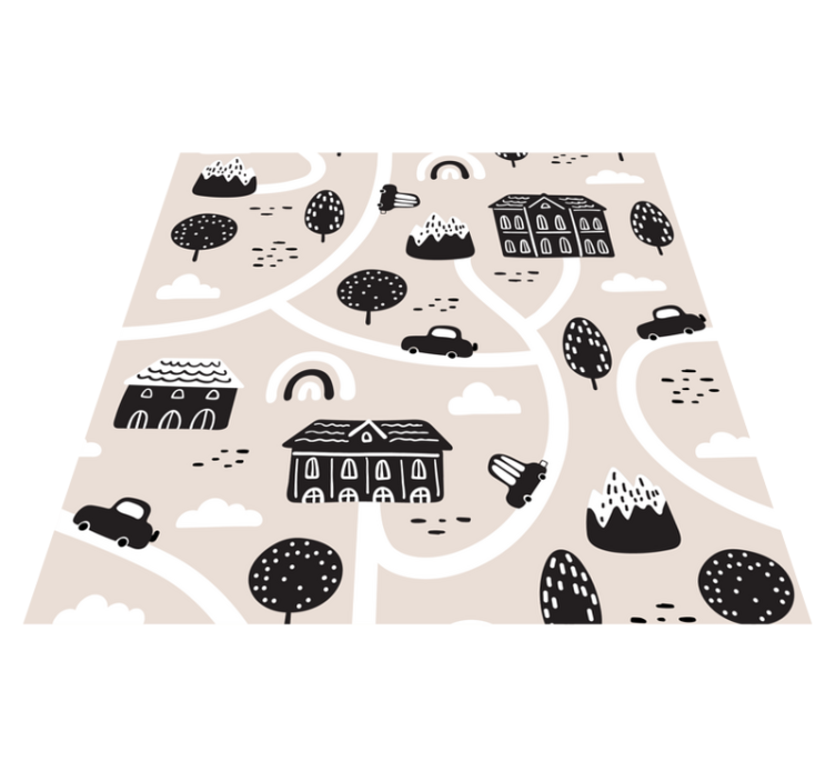 Town Road Pattern kids vinyl rug - TenStickers