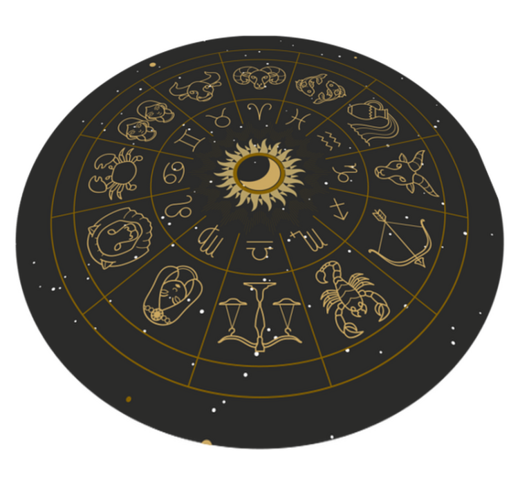 Mandala Zodiac signs  modern rug - TenStickers