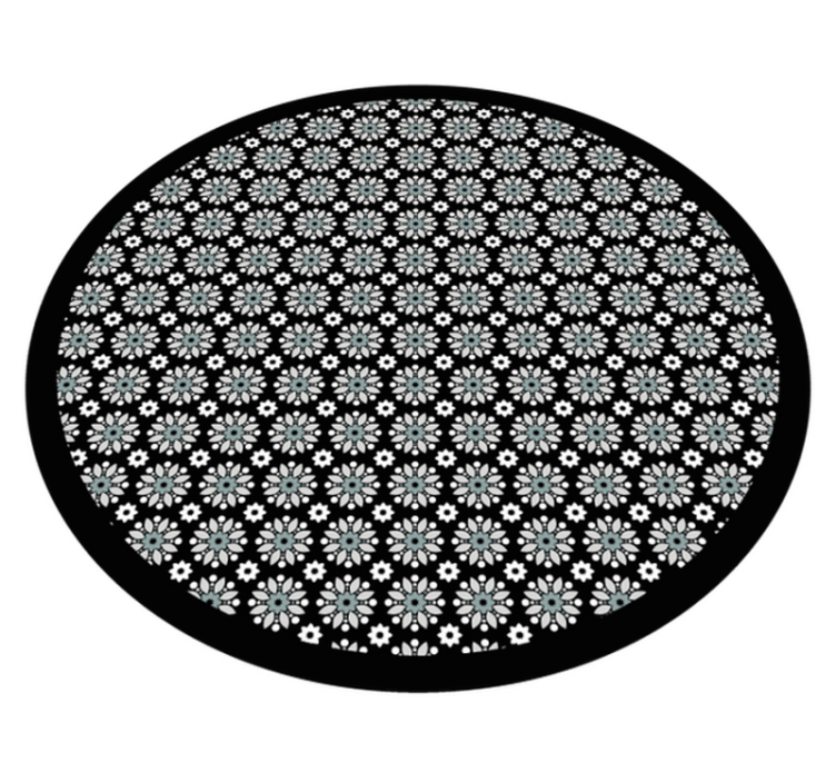 Floral Round Pattern floral vinyl rug - TenStickers
