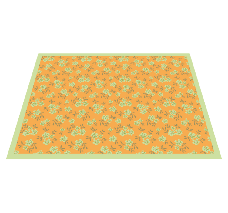 Floral Motif Surface floral vinyl rug - TenStickers