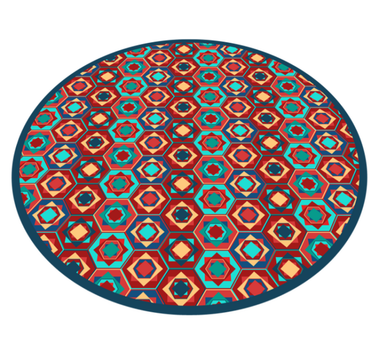 Geometric Harmony Circle geometric vinyl rug - TenStickers