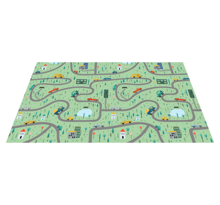 City Traffic Map road vinyl rug - TenStickers