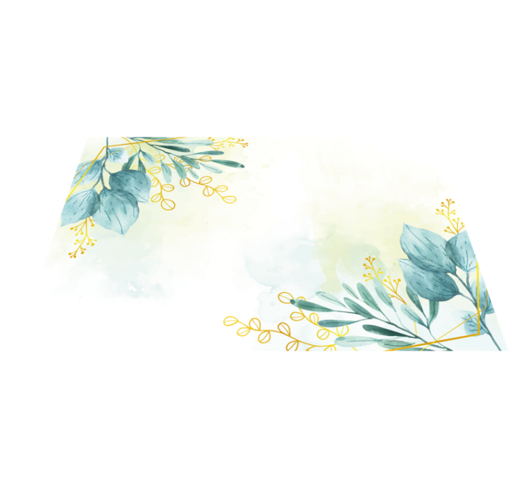 Botanical Motif Elegance floral vinyl rug - TenStickers