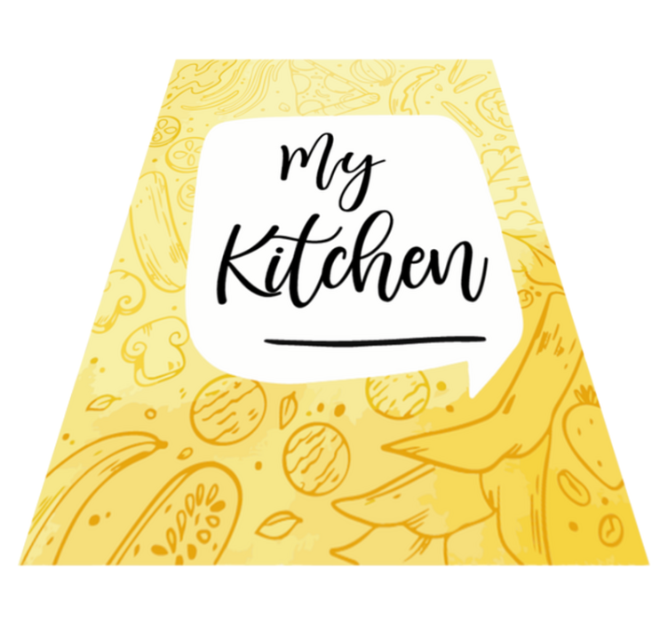 My Kitchen Text kitchen vinyl rug - TenStickers