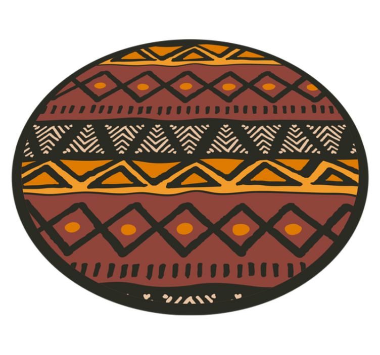 Ethnic Circular Design ethnic vinyl rug - TenStickers