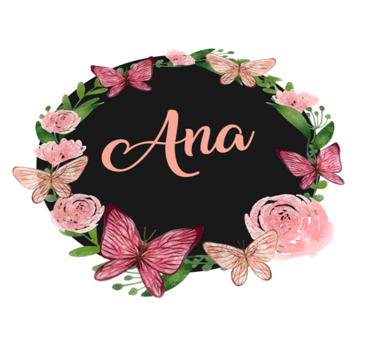 Floral Personalized Circle custom vinyl rug - TenStickers
