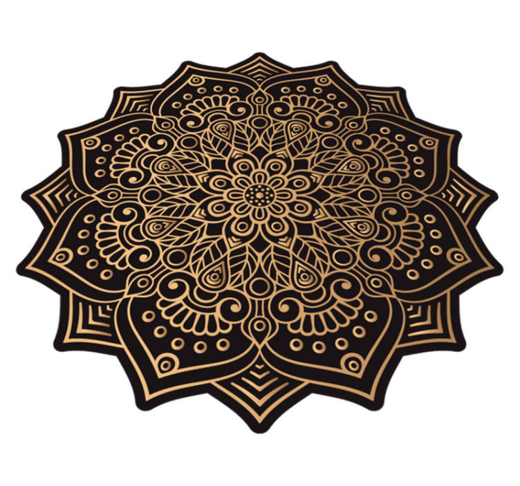 Intricate Mandala Overlay mandala vinyl rug - TenStickers