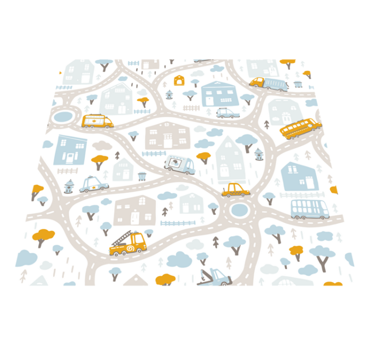 City Traffic Play road vinyl rug - TenStickers