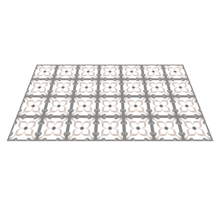 Ornamental Inlay Pattern tile vinyl rug - TenStickers