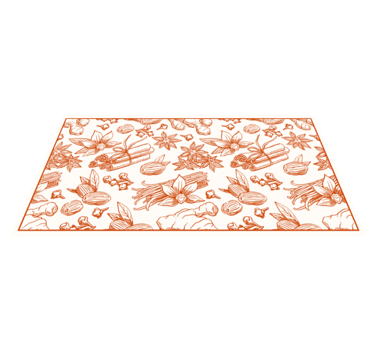 Floral Illustration Design floral vinyl rug - TenStickers