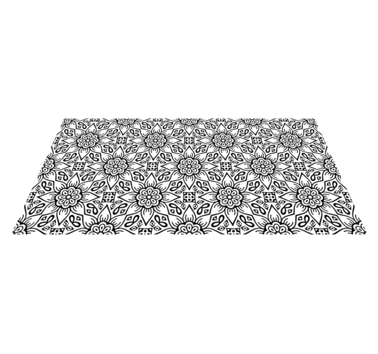 Botanical Motif mandala vinyl rug - TenStickers