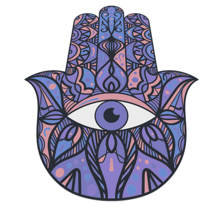 Hamsa Hand Motif mandala vinyl rug - TenStickers