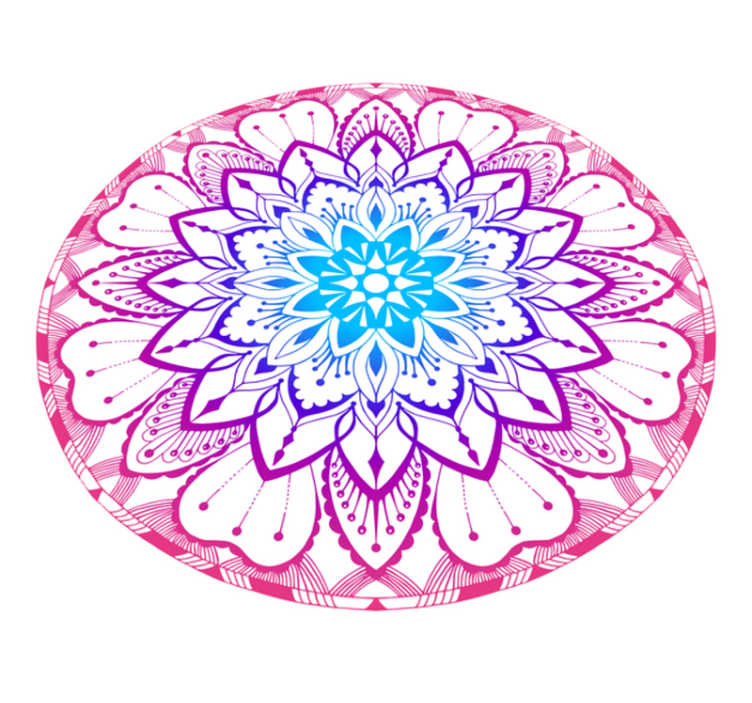 Circular blue and purple mandala rug - TenStickers
