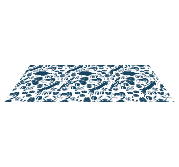 Seafood Pattern Kitchen kitchen vinyl rug - TenStickers