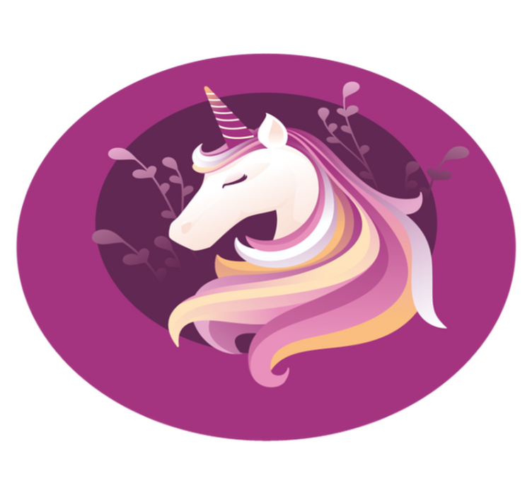 elegant unicorn face  animal rug - TenStickers
