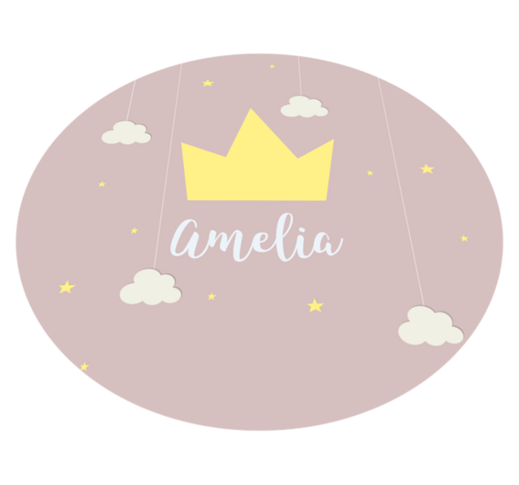 Personalized Crown nursery vinyl rug - TenStickers