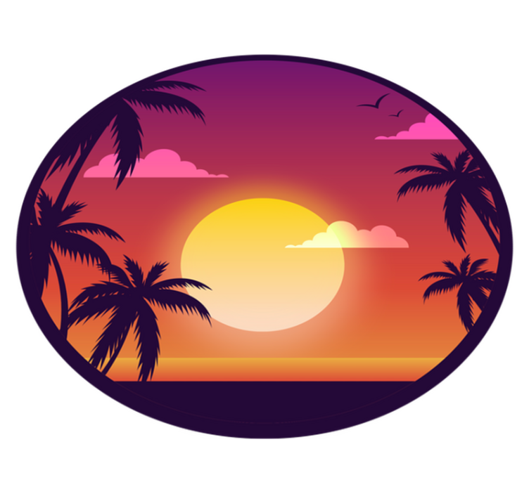 Tropical Sunset Scenery nature vinyl rug - TenStickers