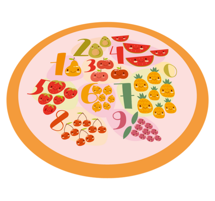 Fruity Counting Circle game vinyl rug - TenStickers