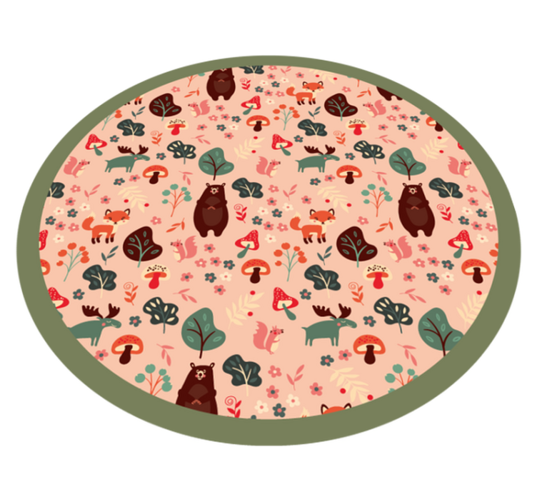 Woodland Creatures kids vinyl rug - TenStickers