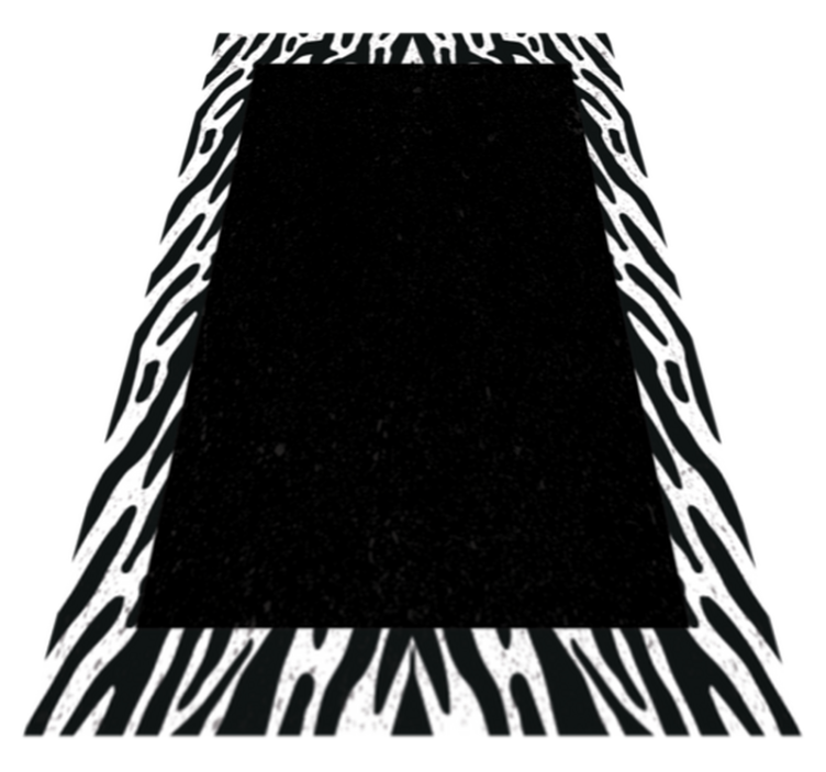 Monochrome Zebra animal print vinyl rug - TenStickers