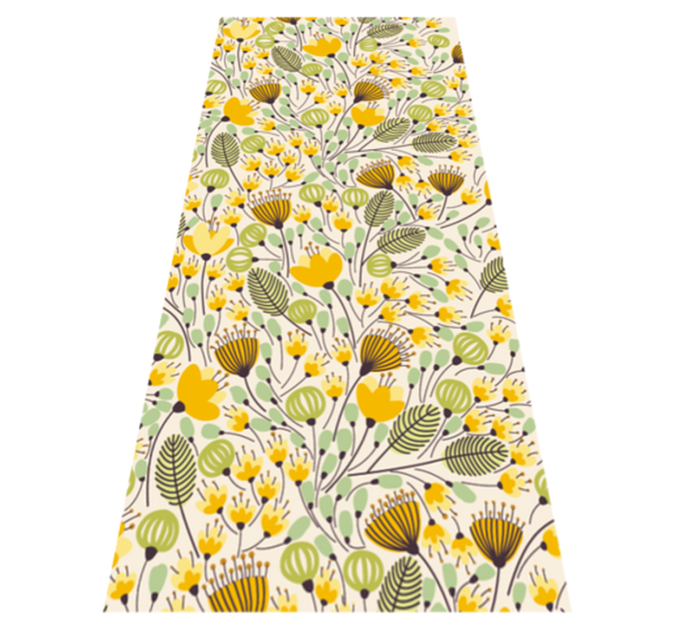 Floral Botanic Pattern floral vinyl rug - TenStickers
