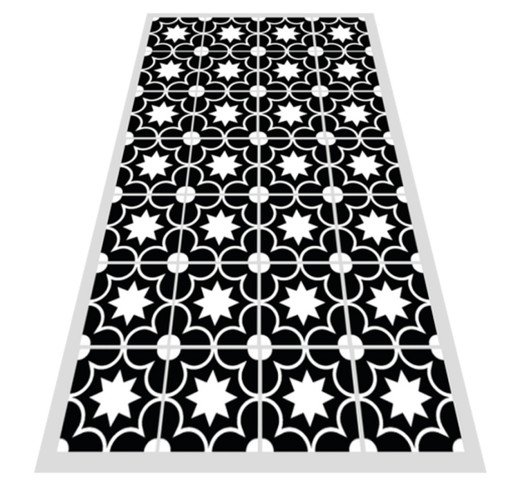 Black and white hidraulic tiles tile carpet - TenStickers
