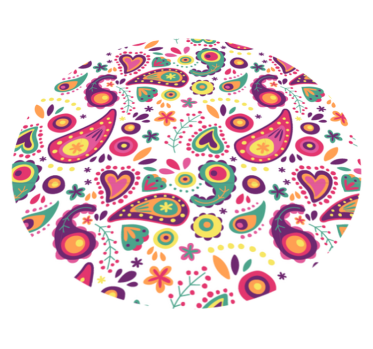 Colorful Paisley Pattern floral vinyl rug - TenStickers