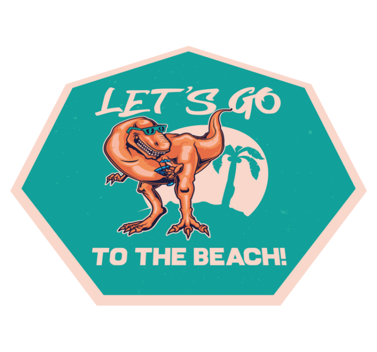 Beach Dinosaur Fun animal vinyl rug - TenStickers