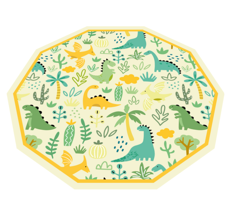 hand drown dinosaurs pattern vinyl rug - TenStickers