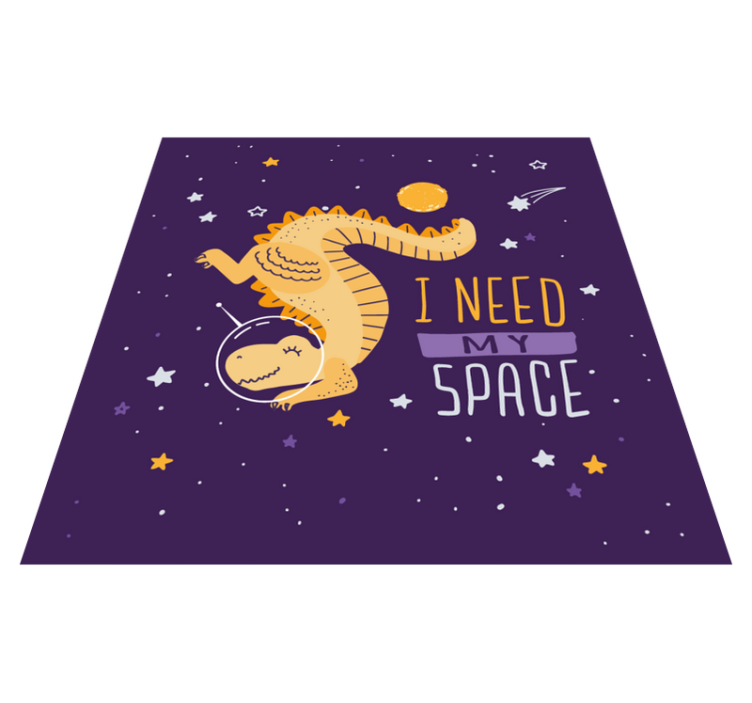 Space Dinosaur Illustration kids vinyl rug - TenStickers