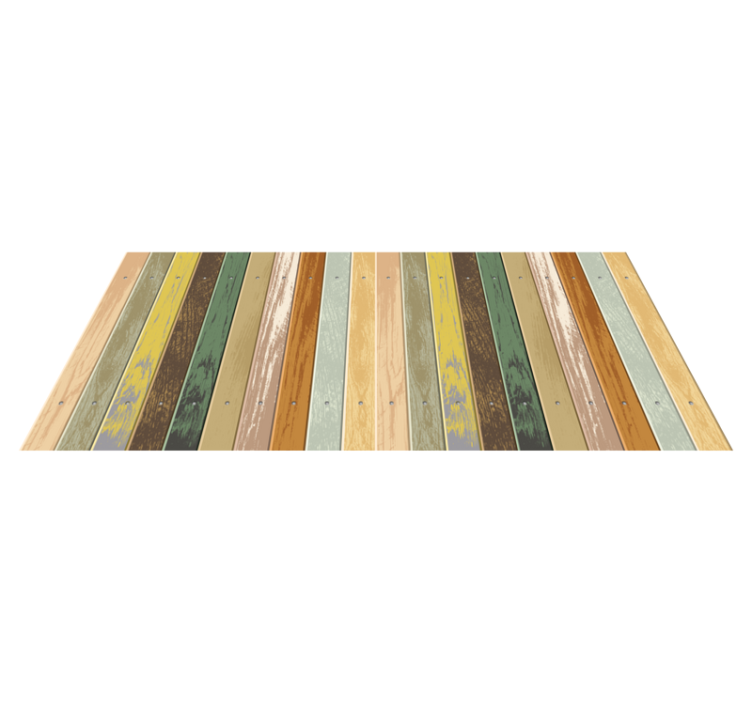 Distressed Stripes wood effect vinyl rug - TenStickers