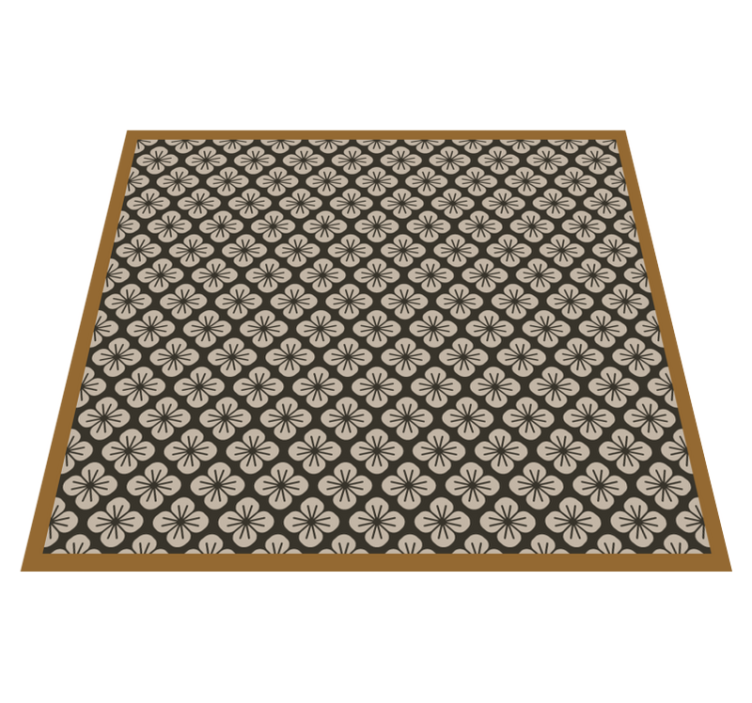 Floral Geometric Pattern geometric vinyl rug - TenStickers