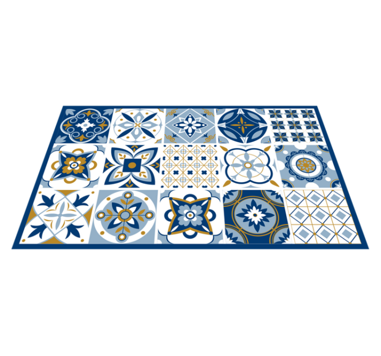 Ceramic Inspired tile vinyl rug - TenStickers
