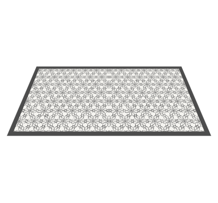Floral Patterned Runner floral vinyl rug - TenStickers