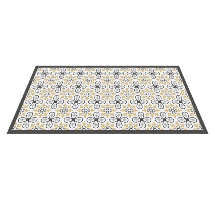 Floral Geometric Harmony geometric vinyl rug - TenStickers