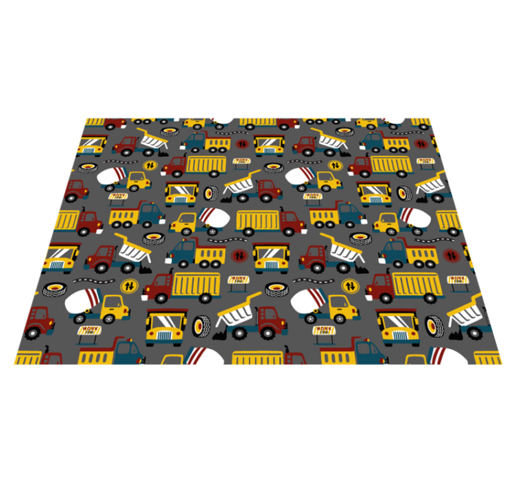 Construction Fun kids vinyl rug - TenStickers