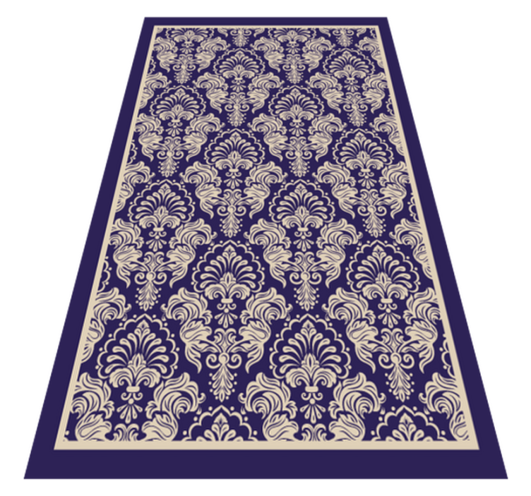 Sophisticated Damask Motif tile vinyl rug - TenStickers