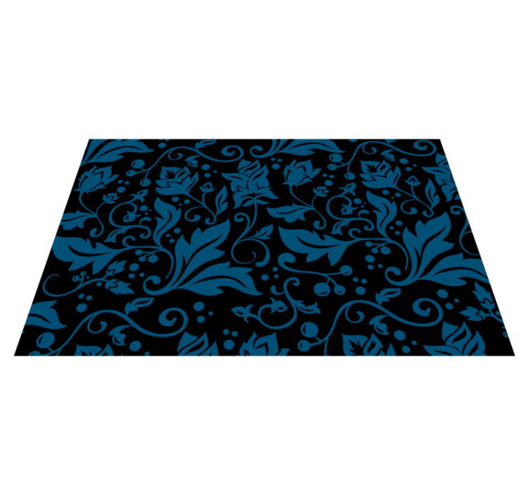 Floral Swirl Motif floral vinyl rug - TenStickers