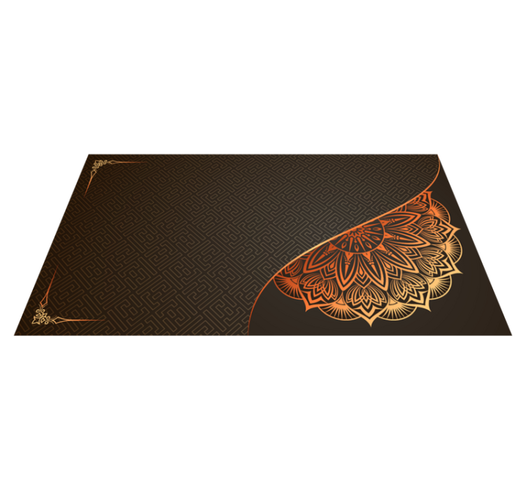 Golden Mandala Vinyl rug for home office - TenStickers