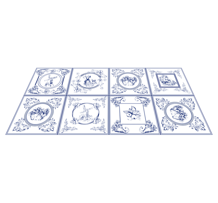 Porcelain Elegance tile vinyl rug - TenStickers