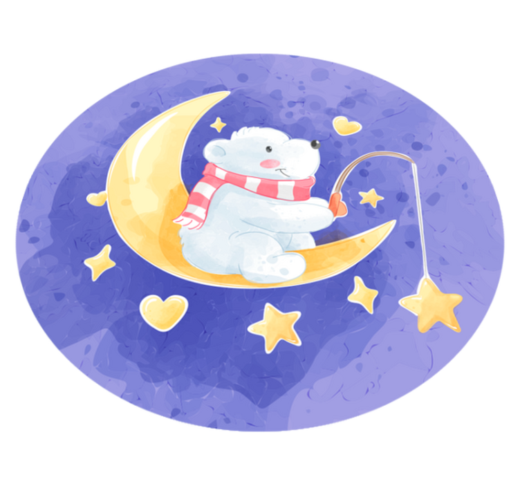 Moonlit Bear Cub nursery vinyl rug - TenStickers