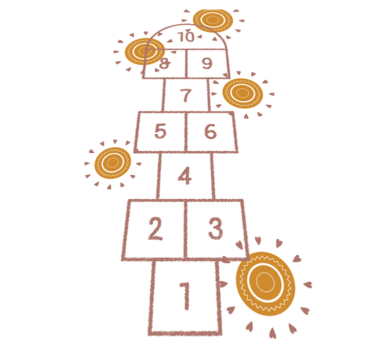 Hopscotch Playground game vinyl rug - TenStickers