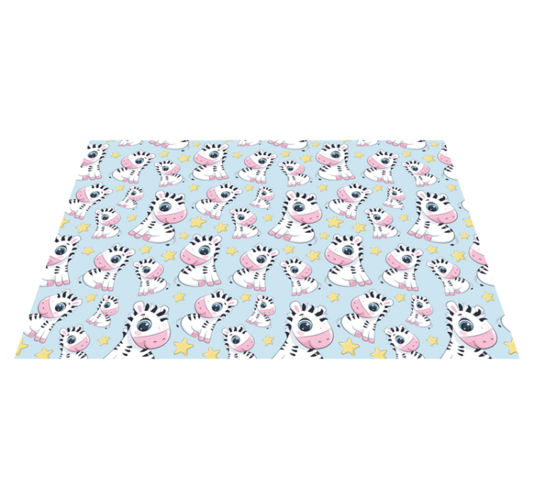 Zebra Starry Pattern kids vinyl rug - TenStickers