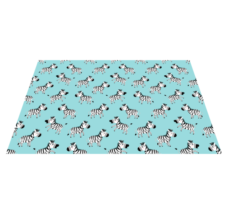 Cartoon Zebras kids vinyl rug - TenStickers
