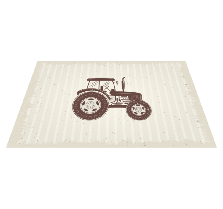 Rustic Tractor Representation textured vinyl rug - TenStickers