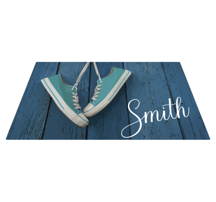 Sneakers Personalization textured vinyl rug - TenStickers